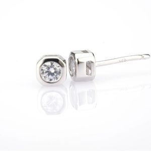 24 HRS SALE ONLY - WHITE GOLD STUD Crystal Earrings  solitaire Earrings